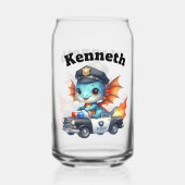 Baby Dragon Cop jaagt op dromen! Blikvorm Glas (Voorkant)