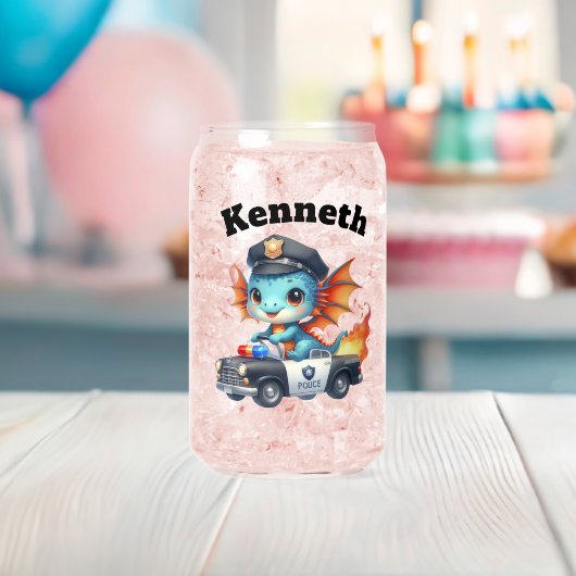 Baby Dragon Cop jaagt op dromen! Blikvorm Glas (Insitu (Baby Shower))