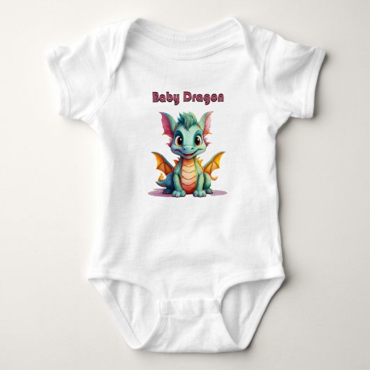 Baby Dragon – Cute Fantasy Character Design Romper (Voorkant)