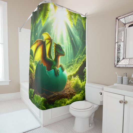 Baby Dragon Douchegordijn (In situ)