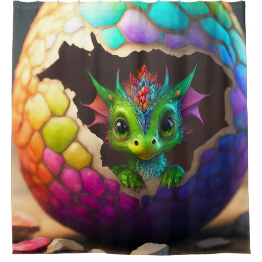 Baby Dragon Douchegordijn (Voorkant)