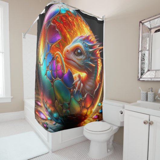 Baby Dragon Douchegordijn (In situ)