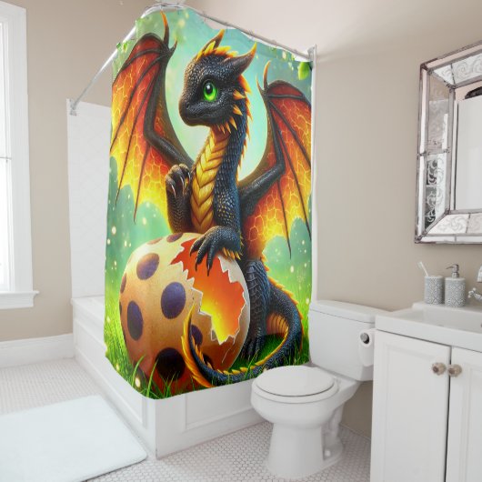 Baby Dragon Douchegordijn (In situ)