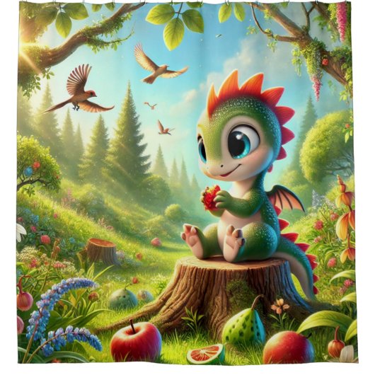 Baby Dragon Douchegordijn (Voorkant)