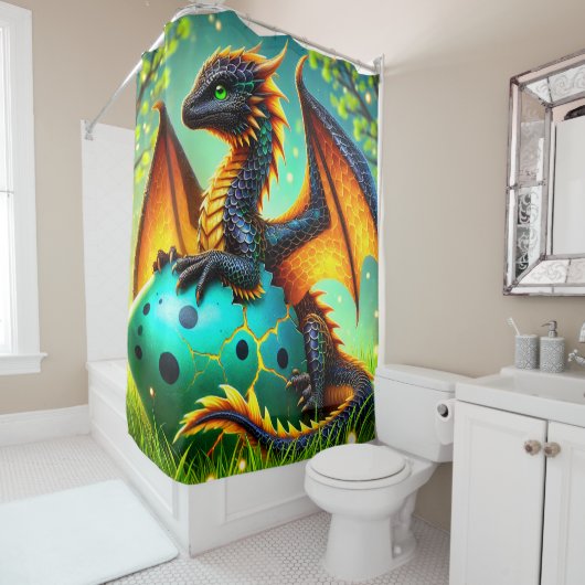 Baby Dragon Douchegordijn (In situ)