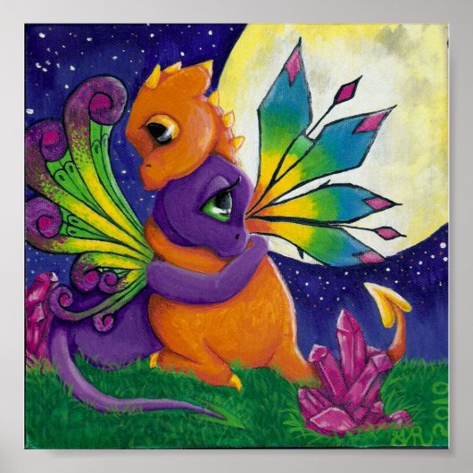baby dragon fairy knuffeltje nachtliefde poster (Voorkant)