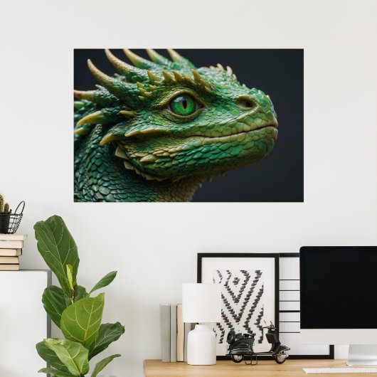 Baby Dragon Fantasy Art Poster (Thuiskantoor)