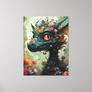 Baby Dragon Fantasy Canvas Afdruk