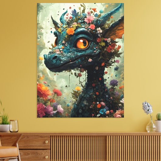 Baby Dragon Fantasy Canvas Afdruk (Insitu (Woonkamer))