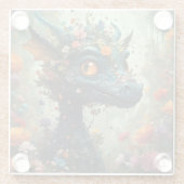 Baby Dragon Fantasy Glazen Onderzetter (Achterkant)