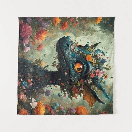 Baby Dragon Fantasy Wandkleed (Voorkant (horizontaal))