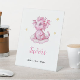 Baby Dragon Favors Reclamebord Met Voetstuk