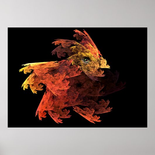 Baby Dragon Fractal Art Poster (Voorkant)