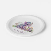 Baby Dragon Geslacht Onthullen Partij Papieren Bordje (Gekanteld)