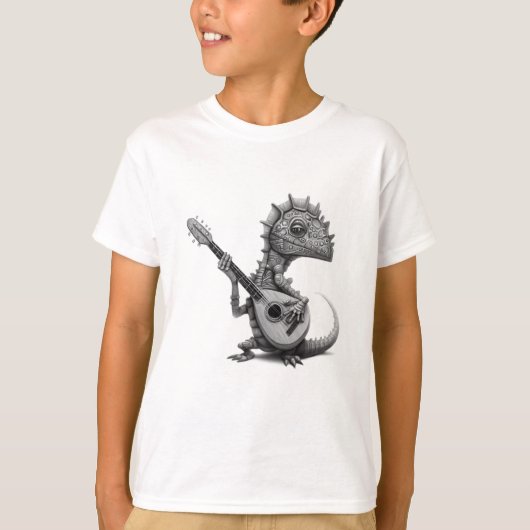 baby dragon gitaar spelen t-shirt (Voorkant)
