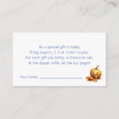 Baby Dragon Halloween Baby shower Luier Raffle Informatiekaartje (Achterkant)