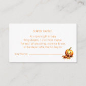 Baby Dragon Halloween Baby shower Luier Raffle Informatiekaartje (Achterkant)