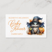 Baby Dragon Halloween Baby shower Luier Raffle Informatiekaartje (Voorkant)