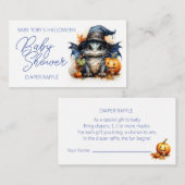 Baby Dragon Halloween Baby shower Luier Raffle Informatiekaartje (Voorkant / Achterkant)