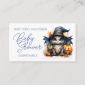 Baby Dragon Halloween Baby shower Luier Raffle Informatiekaartje (Voorkant)