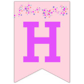 Baby Dragon HAPPY BIRTHDAY Leeftijd kleine meisjes Vlaggetjes (Tweede vlag)