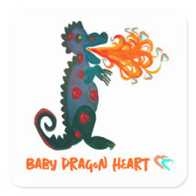 Baby Dragon Hart Sticker