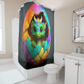 Baby Dragon Hatching Douchegordijn (In situ)