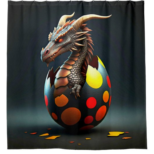 Baby Dragon Hatching Douchegordijn (Voorkant)