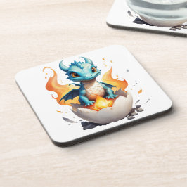 Baby Dragon Hatching Flame Art Bier Onderzetter