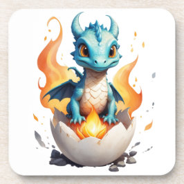 Baby Dragon Hatching Flame Art Bier Onderzetter