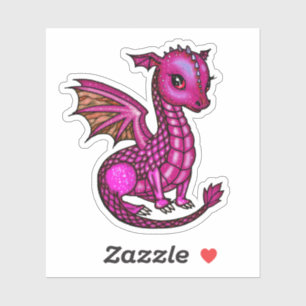 Baby Dragon Illustratie Colorful Dragons Sticker