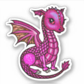 Baby Dragon Illustratie Colorful Dragons Sticker (Voorkant)