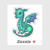 Baby Dragon Illustratie Sparkly Dragons Sticker (Vel)