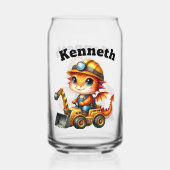 Baby Dragon in een bouwwagen! Blikvorm Glas (Voorkant)