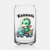 Baby Dragon in een  truck Blikvorm Glas (Achterkant)