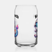 Baby Dragon in Helm onderzoekt de ruimte Blikvorm Glas (Links)