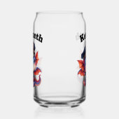 Baby Dragon lacht in kostuum! Blikvorm Glas (Links)