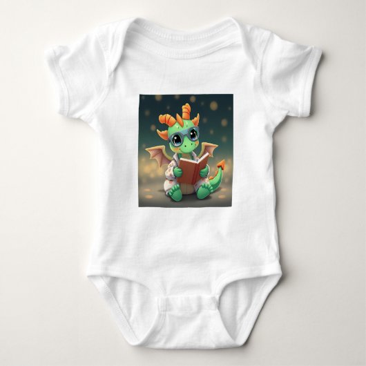 Baby Dragon leest een boek Romper (Voorkant)