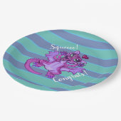 Baby Dragon Liefde Gefeliciteerd Papieren Bordje (Gekanteld)