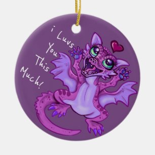 Baby Dragon Love Keramisch Ornament