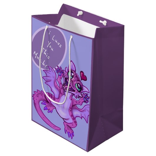 Baby Dragon Love Medium Cadeauzakje (Voorkant Gekanteld)