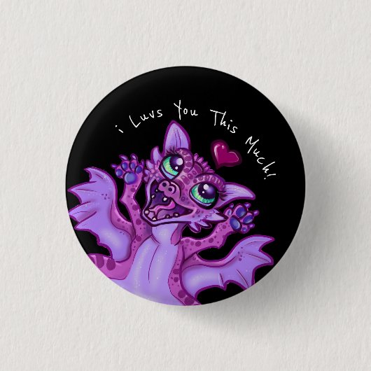 Baby Dragon Love Ronde Button 3,2 Cm (Voorkant)