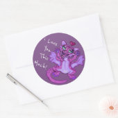 Baby Dragon Love Ronde Sticker (Envelop)