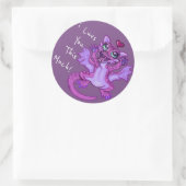 Baby Dragon Love Ronde Sticker (Tas)