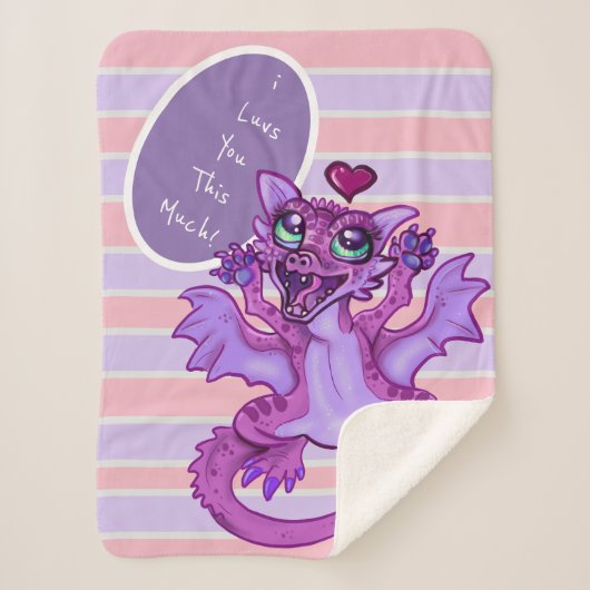 Baby Dragon Love Sherpa Deken (Voorkant)