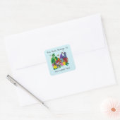 Baby Dragon Nest Fantasy Boekplaat Vierkante Sticker (Envelop)