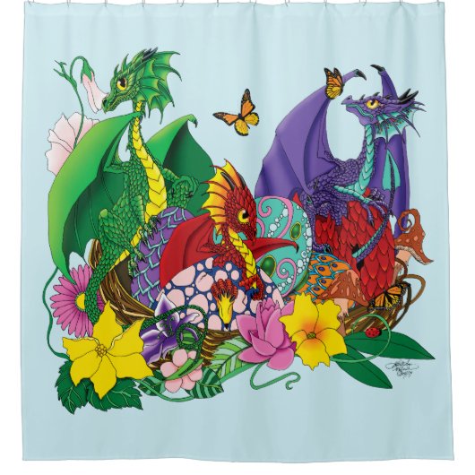 Baby Dragon Nest Fantasy Douchegordijn (Voorkant)