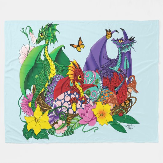 Baby Dragon Nest Fantasy Fleece Deken (Voorkant (Horizontaal))