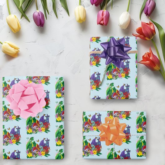 Baby Dragon Nest Fantasy Inpakpapier Vel