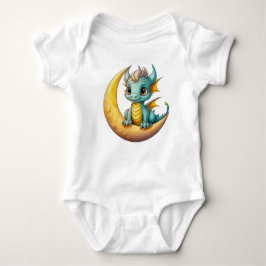 Baby Dragon on the Moon – Fantasy Design for Littl Romper